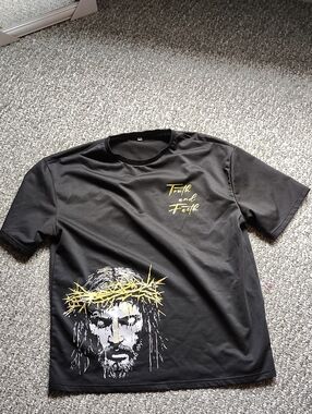 Men's Graphic Tee - Black with Yellow Accent